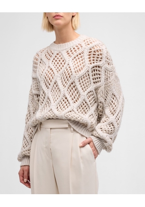 Opera Cashmere Cable-Knit Net Sweater