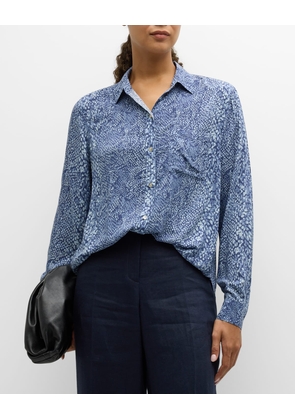 Josephine Python Button-Front Shirt