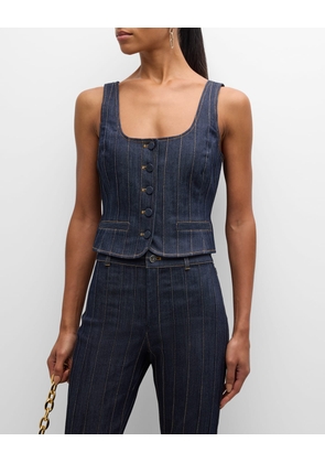 Rowena Pinstripe Denim Vest Top