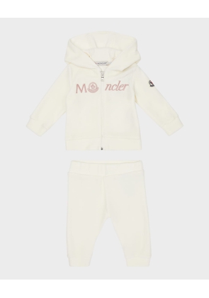 Girl's Embroidered Logo-Print Hoodie & Pants Set, Size 6M-3Size