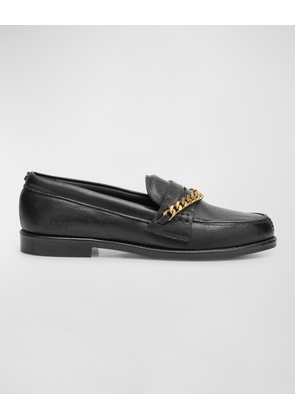 Jerry Chain Leather Penny Loafers