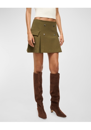 Division Pleated Twill Mini Skirt