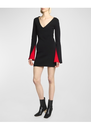 Contrast Cuff Body-Con Mini Dress