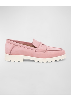 Suede Sporty Penny Loafers