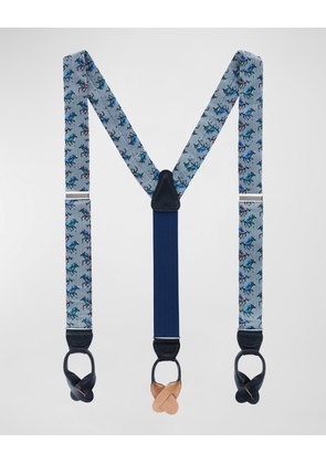 Men's Derby Winning Racehorse Silk Suspender Braces