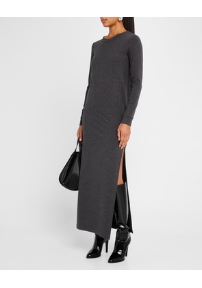 Long-Sleeve Tailored Maxi Dress