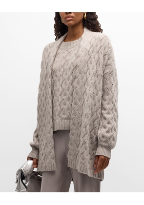 Cashmere Oversized Cable-Knit Cardigan