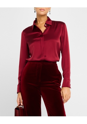 Baden Button-Down Stretch Silk Shirt