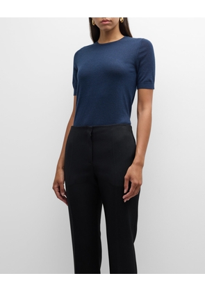 Cashmere Crop Crewneck Sweater