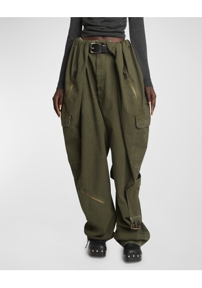 Wide-Leg Balloon Cargo Trousers