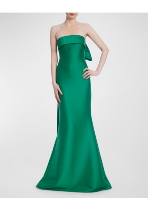 Strapless Bow-Back Mermaid Gown