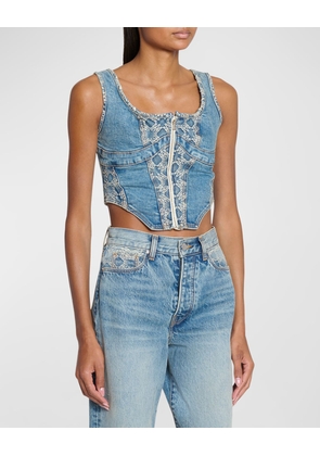 MA Quad Denim Corset Top