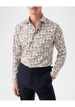 Men's Elevated Floral Twill Modern-Fit Dress Shirt