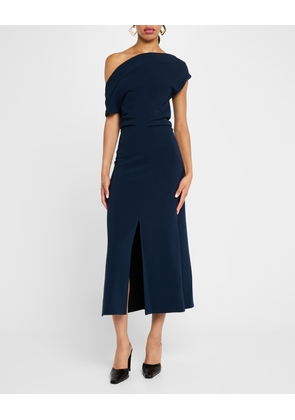 Rosa Off-Shoulder Matte Crepe Midi Dress