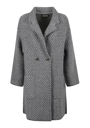 Bruno Manetti Weave Effect Double-buttoned Coat