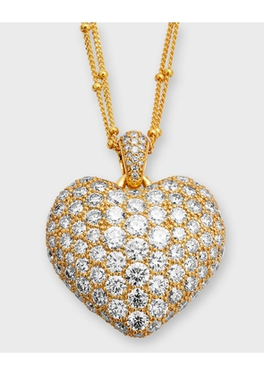 18k Gold Double-Chain Heart Pendant Necklace, 24'L, 7.41tcw