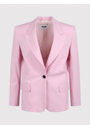 Msgm Single-breasted Blazer With Applique