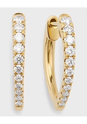 18K Yellow Gold Diamond Imperial Hoop Earrings