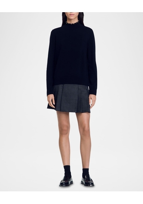 Alex Beaded-Trim Wool Cashmere Sweater