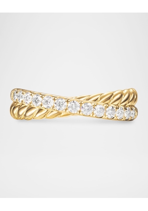 DY Crossover 2-Row Ring in 18K Gold with Diamonds, 5mm