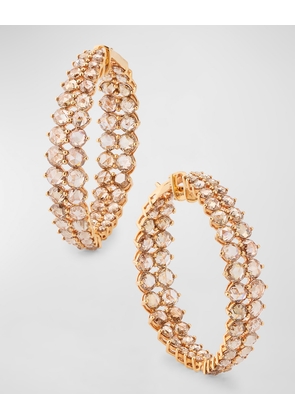 Gemini 18K Rose Gold Diamond Hoop Earrings