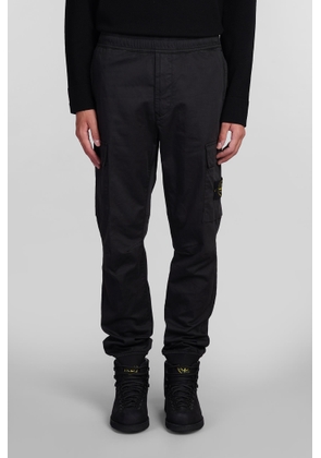 Stone Island Pants In Black Cotton