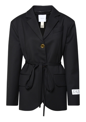 Patou Black Virgin Wool Blend Blazer