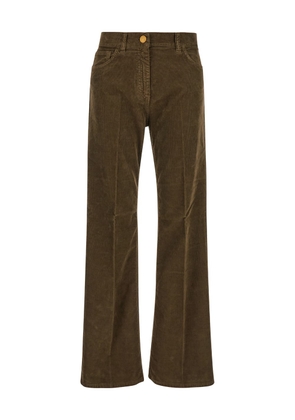 The Seafarer Brown Five-pocket Jeans In Courduroy Woman