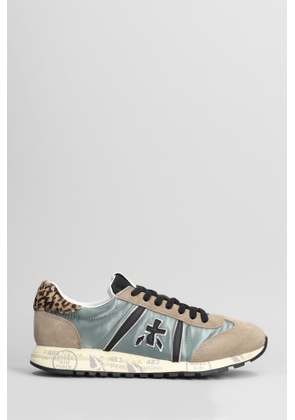 Premiata Lucy Sneakers In Taupe Suede And Fabric