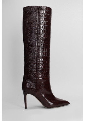 Paris Texas High Heels Boots In Bordeaux Leather