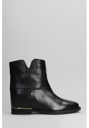 Via Roma 15 Ankle Boots Inside Wedge In Black Leather