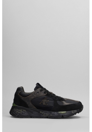 Premiata Mase Sneakers In Black Suede And Fabric