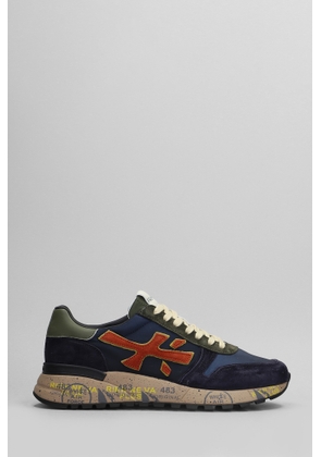 Premiata Mick Sneakers In Blue Suede And Fabric