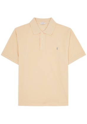 Saint Laurent Logo-embroidered Piqué Cotton-blend Polo Shirt - Yellow - Xxl