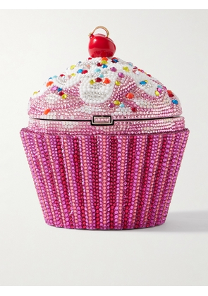 Judith Leiber Couture - Cherry Cupcake Crystal-embellished Silver-tone Clutch - Pink - One size