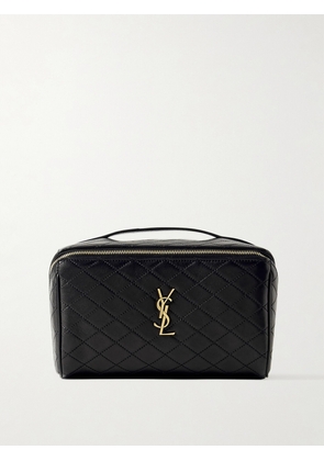 SAINT LAURENT - Gaby Quilted Leather Cosmetics Case - Black - One size