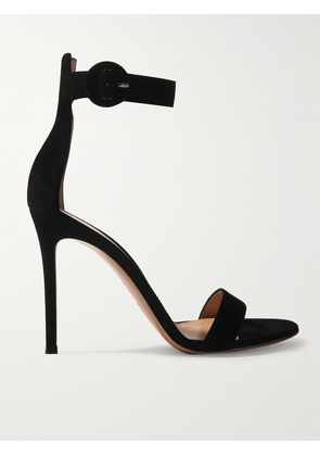 Gianvito Rossi - Portofino 105 Suede Sandals - Black - IT34,IT34.5,IT35,IT35.5,IT36,IT36.5,IT37,IT37.5,IT38,IT38.5,IT39,IT39.5,IT40,IT40.5,IT41,IT41.5,IT42