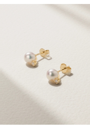 Mikimoto - 18-karat Gold, Pearl And Diamond Earrings - White - One size