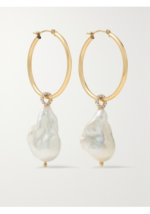 Mateo - 14-karat Gold, Pearl And Diamond Earrings - One size