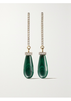 Mateo - 14-karat Gold, Malachite And Diamond Earrings - Green - One size