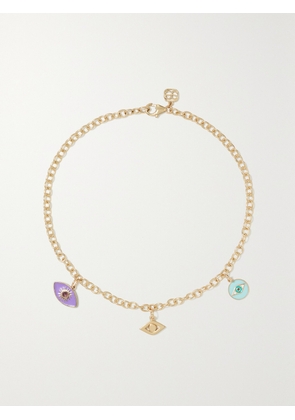 Sydney Evan - Mini Evil Eye 14-karat Gold, Amethyst And Diamond Anklet - One size