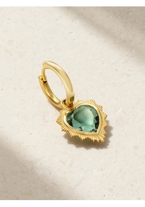 FoundRae - Gemstone Heart 18-karat Gold Prasiolite Single Hoop Earring - Green - One size