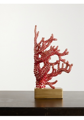 L'Objet - 22cm Faux Coral And Gold-plated Bookend - Red - One size