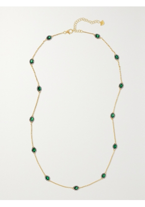 Amrapali London - Rajasthan 18-karat Gold, Rhodium-plated, Emerald And Diamond Necklace - Green - One size