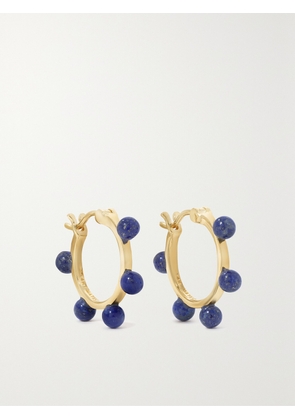 Mateo - Small Dot 14-karat Gold Lapis Lazuli Hoop Earrings - One size