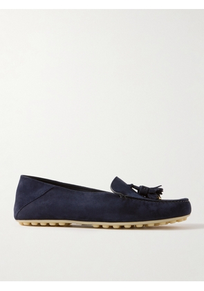 Loro Piana - Tasseled Suede Collapsible-heel Loafers - Blue - IT35,IT36,IT36.5,IT37,IT37.5,IT38,IT38.5,IT39,IT39.5,IT40,IT40.5,IT41,IT41.5,IT42