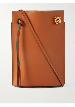 LOEWE - Dice Pocket Embellished Leather Shoulder Bag - Brown - One size