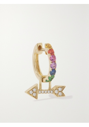 Robinson Pelham - Orb And Left Arrow Earwish 14-karat Gold Multi-stone Single Hoop Earring - One size