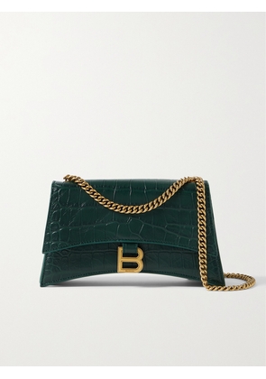 Balenciaga - Crush Small Croc-effect Leather Shoulder Bag - Green - One size