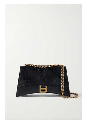 Balenciaga - Crush Small Croc-effect Leather Shoulder Bag - Black - One size